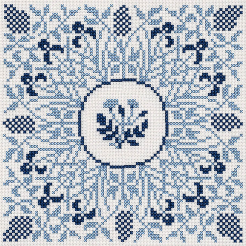 17-3601,06 Blomster og grene - mellemlægsserviet - Gerda Bengtsson (GB)