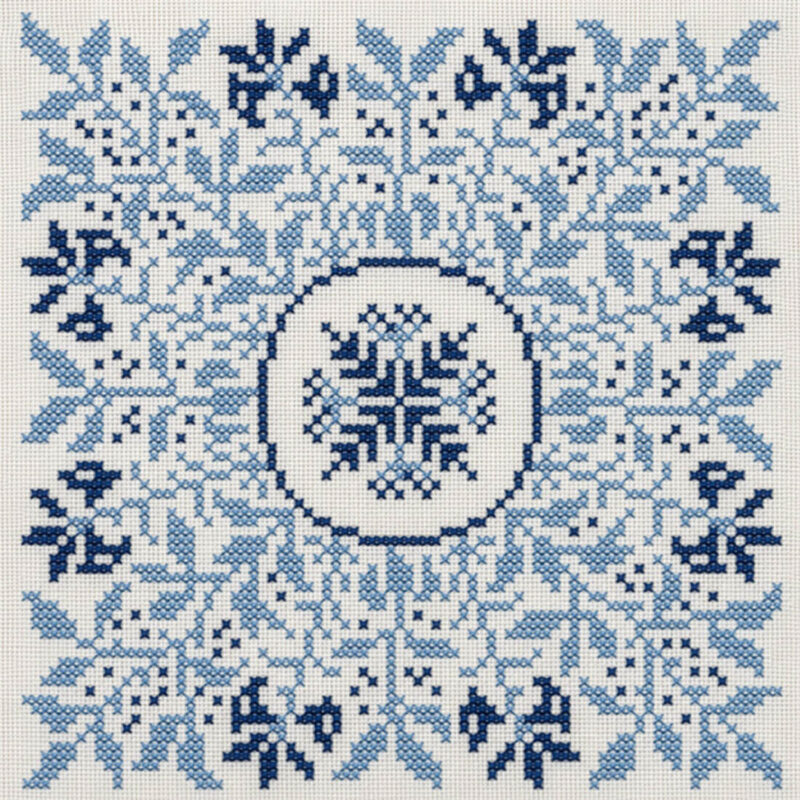 17-3601,08 Blomster og grene - mellemlægsserviet - Gerda Bengtsson (GB)