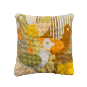 19-6325 B Fugle - gul nålepude - Ann Woelders (AW)