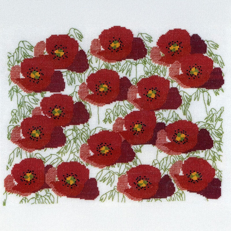 30-5958,02 Valmuer - vægstykke - Vibeke Olris (VO)