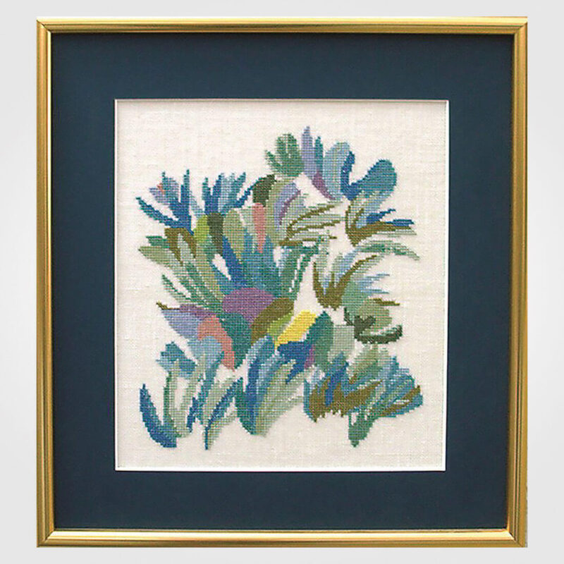 30-6477 Blå flora - vægstykke - Ole Kortzau (OK)