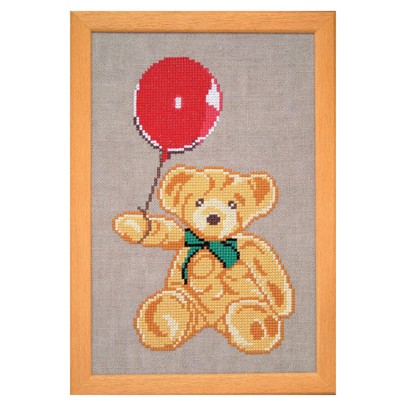 30-9884 Bamse med ballon - vægstykke - Anne Holdt (AH)