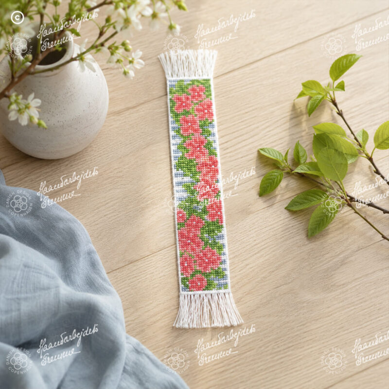 33-8005,02 Blomsterbånd - rosa - bogmærke - Tanja Dinesen Skudstrup (TS)