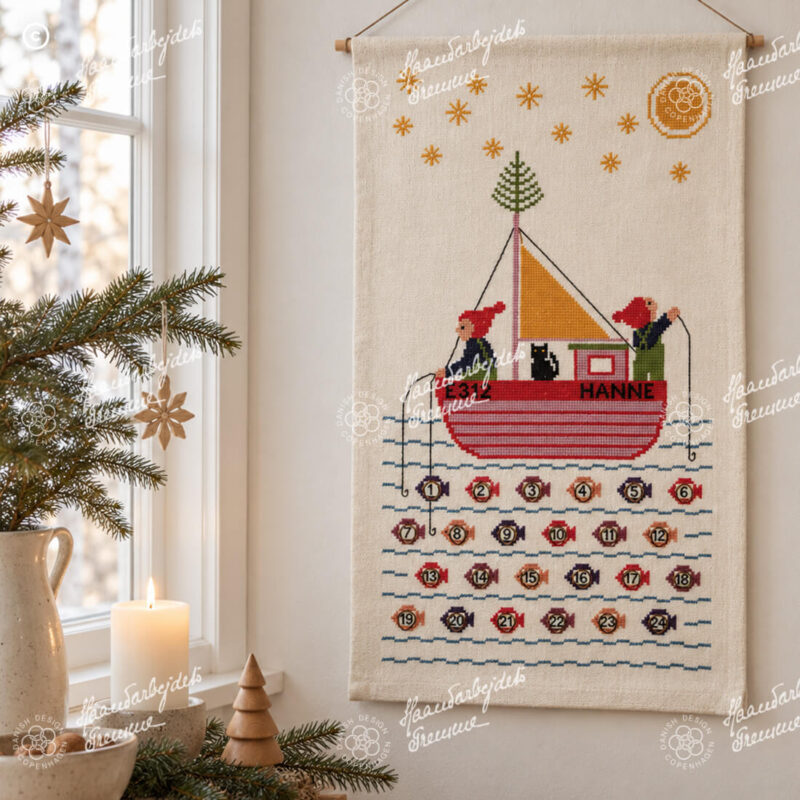 34-5473 Fiskebåd - julekalender - Ingrid Plum (IP)
