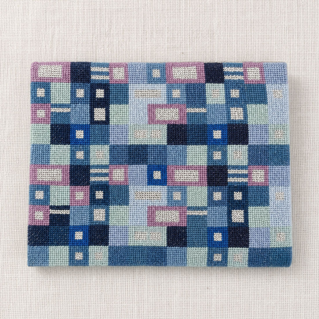 42-7162 Mosaik - blå nåletaske - Edith Hansen (EH)