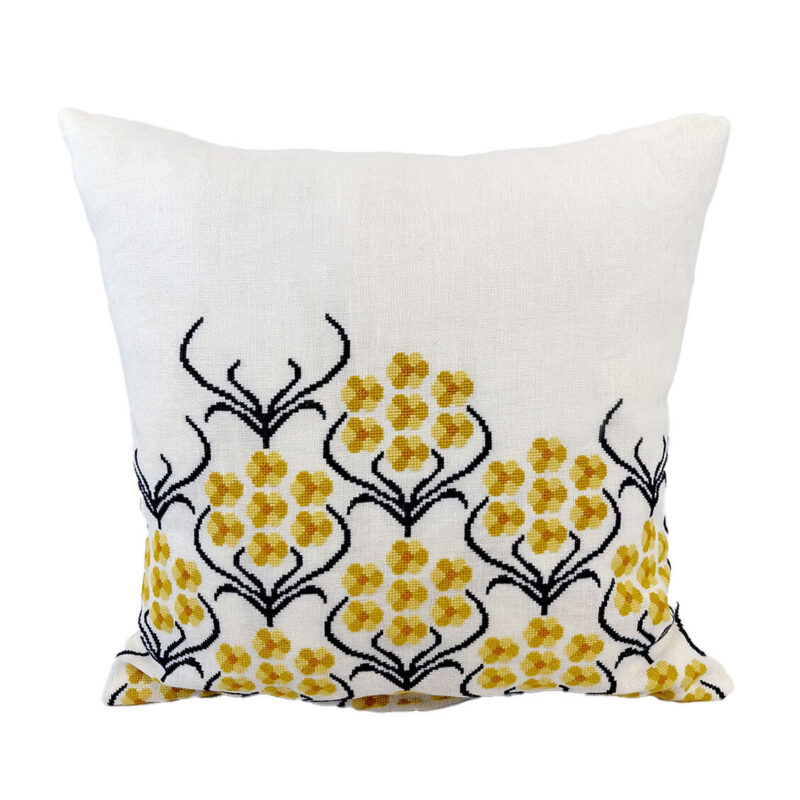 20-7184 Pude med gule blomster - Marlene Thorndahl (MTH)