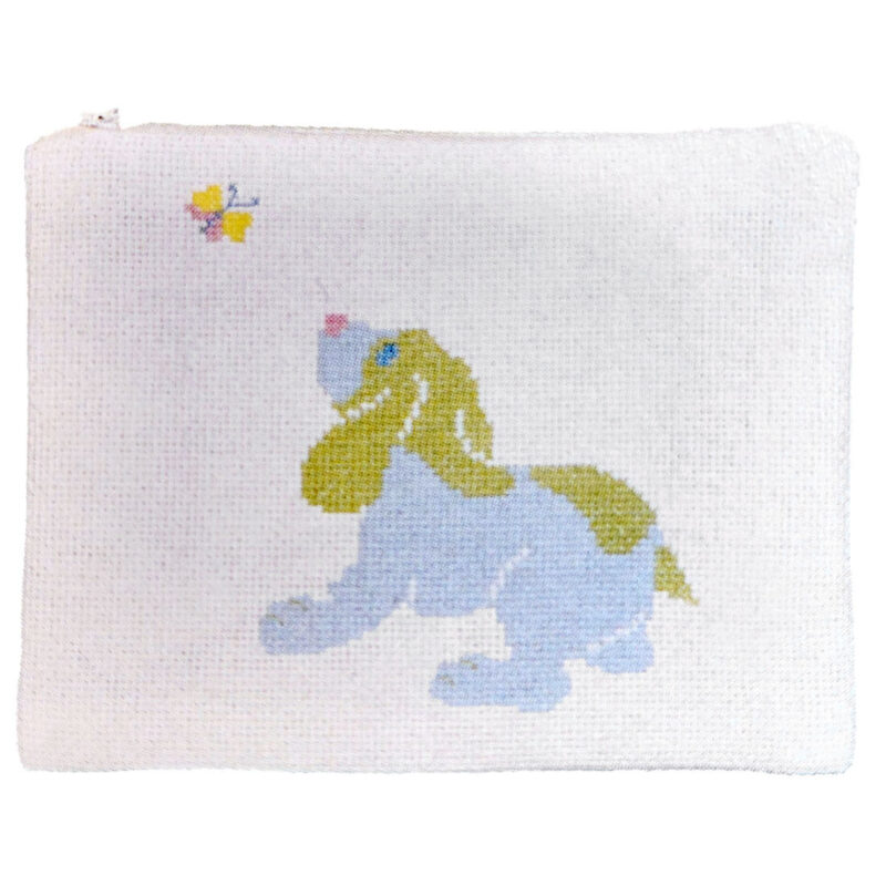30-5920 Hund med sommerfugl - pung - Vibeke Olris (VO)
